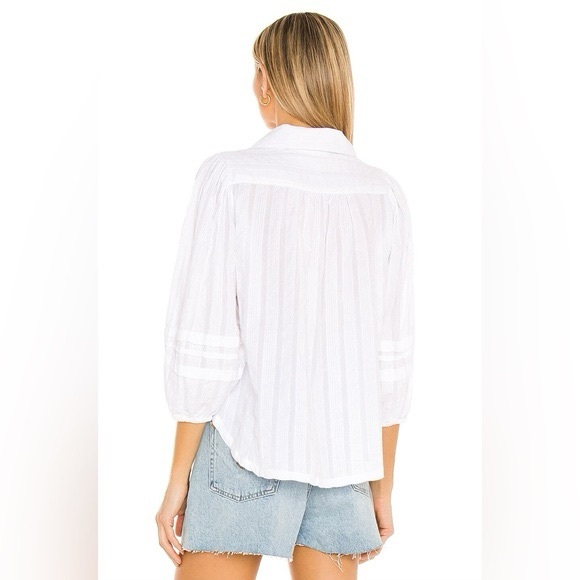 Free People Happy Days Blouse Ivory Size Medium - Picture 3 of 16